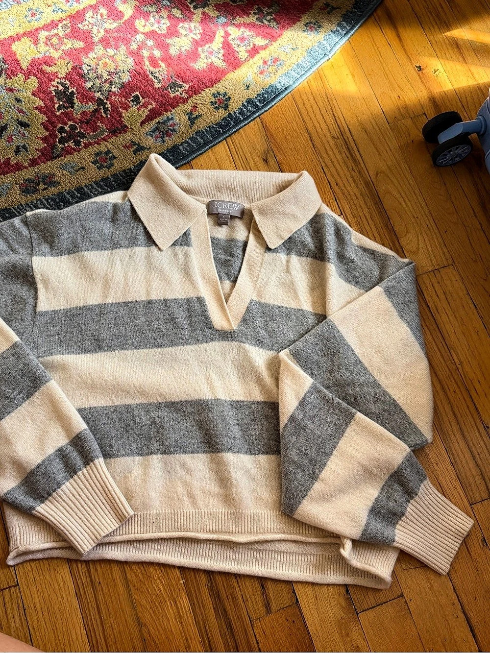 J.Crew Cashmere stripe polo sweater